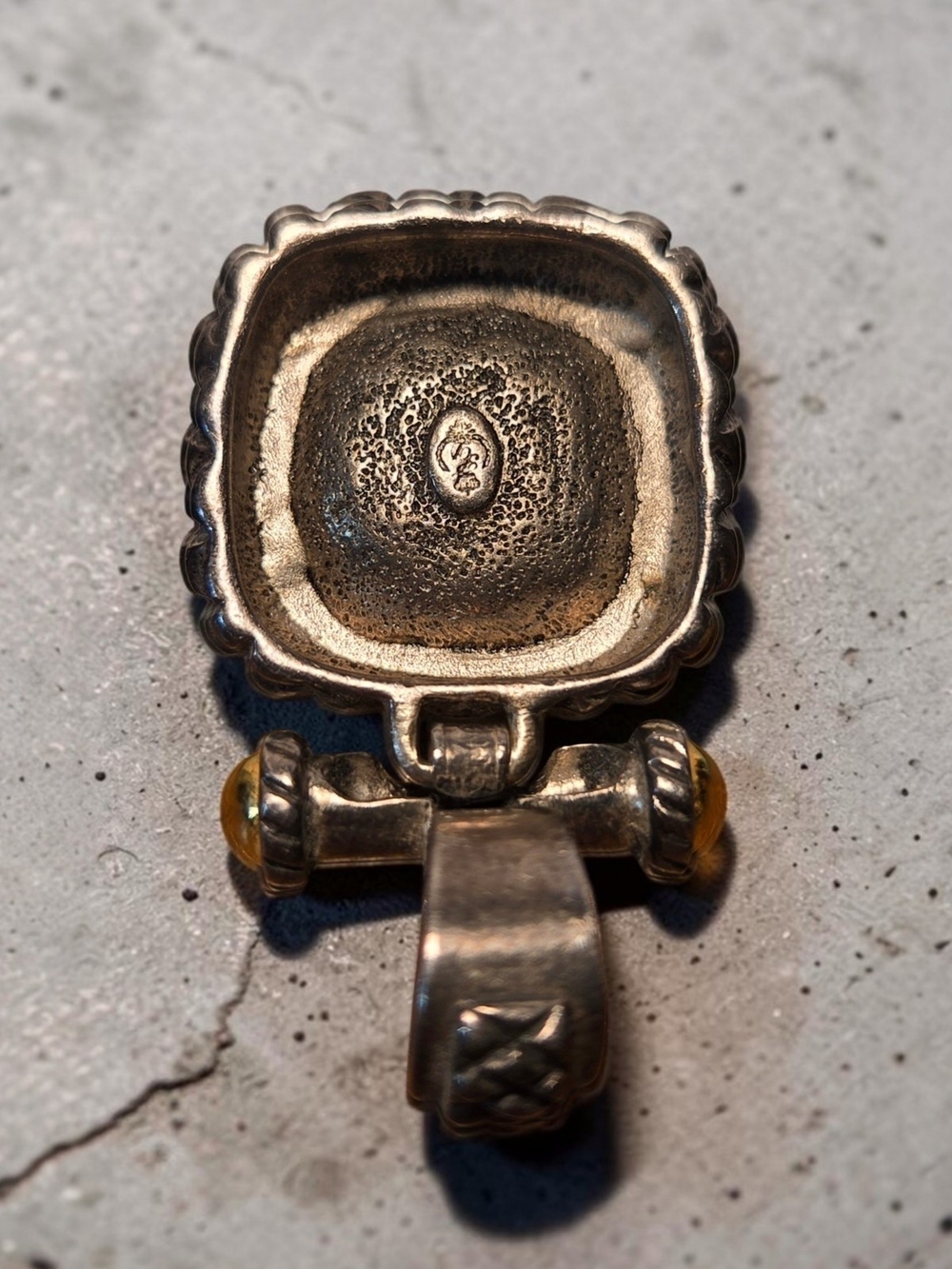 Vintage Premier Designs Quilted Statement Pendant – Gold & Silver Tone ♡ - Picture 2 of 4